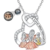 Dorunmo Mother and 1/2/3 Daughters/Son Necklace 925 Sterling Silver Mom Necklace Sisters Jewelry Heart Pendant Christmas Jewelry for Women