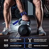 WFX Weight Lifting Straps Wrist Support Padded Neoprene Blue view 6