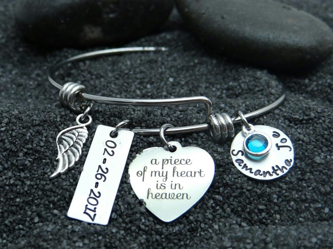 A Piece of my Heart is in Heaven Bracelet, Memorial Bracelet, Loss of Mom, Loss of parent, loss of spouse, loss of sibling, sympathy gift