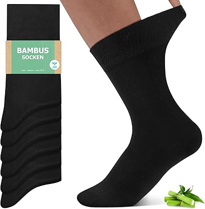 FALARY 6/12 Paar Bambus Socken Herren & Damen - Superweich, Ohne Naht & Anti-Blasen Bambussocken - Atmungsaktiv Anti-Schweiß Business Socken Multipack