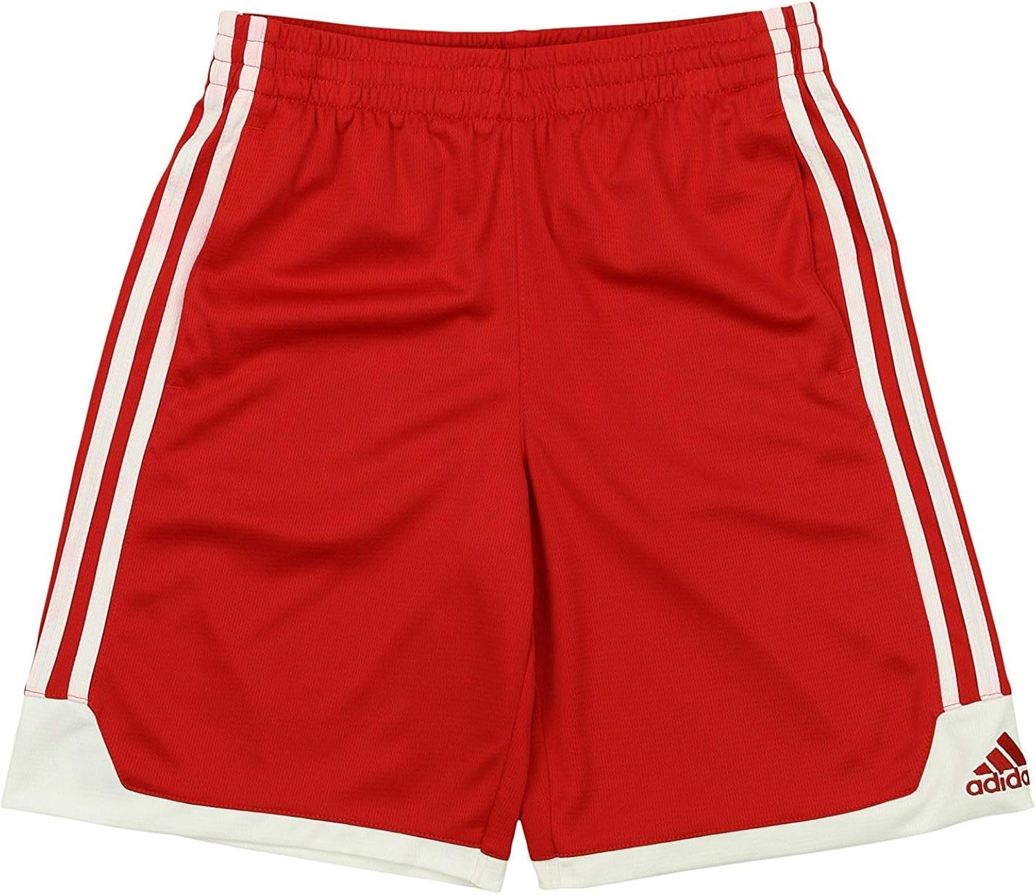 white and red adidas shorts