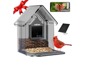 VAKIAV Bird Feeder with Camera 100M Cloud Storage and AI Bird Species Identify(Subscription-Free) with Solar Panel,2K Video Live Stream Camera,HDR, for Birdlover(Only Support2.4GHz)