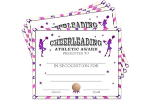 JIRIM-BEUTY Certificates of Achievement 25 Cheerleading Award Certificates Sports Achievement Award Certificates Encouraging Gift for Students Cheering Squad Teams 8 x10 Inch Cheerleading Party Celebrate Supplies