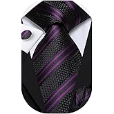 Dubulle Ties for Men Silk Mens Paisley Floral Striped Necktie and Handkerchief Cufflinks Wedding
