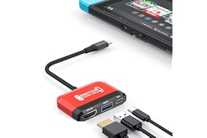 RREAKA Switch Dock for Nintendo Switch OLED, 3 in 1 Switch TV Adapter with 4K HDMI, USB 3.0 Port, Type C 100W Charging, Portable Switch Docking Station Travel, for Samsung Dex S24, MacBook