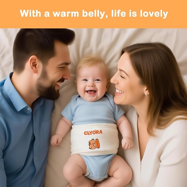 CLYORA HEATED BABY BELLY BAND FOR COLIC & GAS RELIEF, SILENT VELCRO INFANT GRIPE BELT, GENTLE WARMTH COMPRESSION SOOTHE TUMMY DISCOMFORT, ANTI-SCALD SAFE HEATING PAD, ADJUSTABLE FOR NEWBORN 0M+