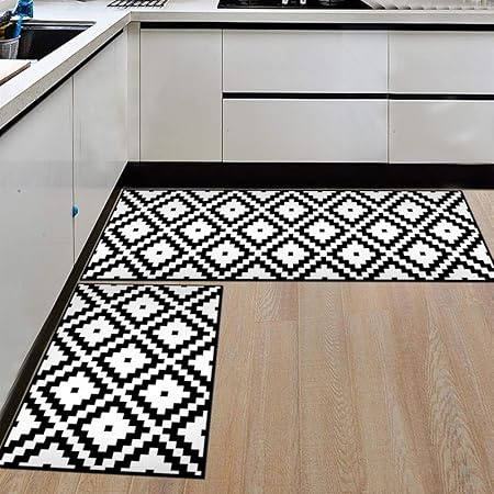 Ommda Non Slip Washable Black amd White Printing Area Runners Ommda Non Slip Washable Black amd White Printing Area Runners