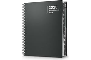 Dunwell Large Appointment Book 2025, 8.5x11 (Gray), Jan to Dec 2025, Weekly Daily Hourly Planner with Monthly Tabs, 15-Minute Time Slots Schedule Book