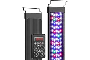 fishkeeper Smart LED Aquarium Light with One-Button Real-Time Sync, 24/7 Mode Full Spectrum Fish Tank Lights, 9 Colors DIY, 9 Timer, 10 Brightness IP68 Waterproof Aquarium Plant Light for 18-24 inch