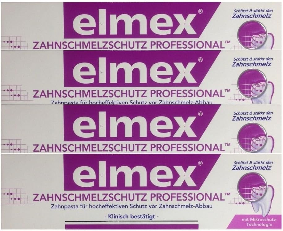 Amazon.de: 4x ELMEX Zahnschmelzschutz PROFESSIONAL Zahnpasta 75ml PZN 11072327 Zahncreme - 