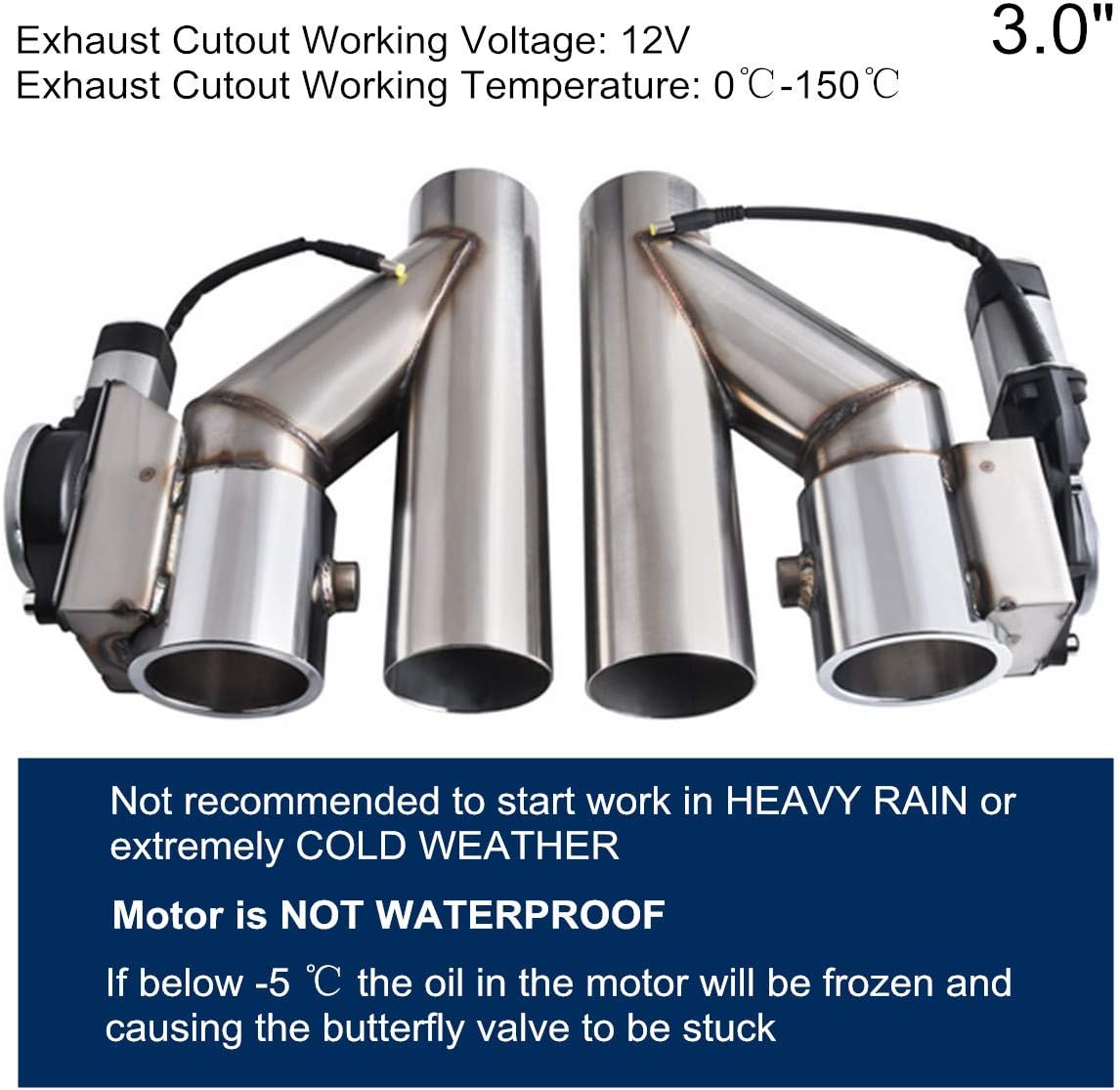 EVIL ENERGY 2.0 inch Dual Electric Exhaust Cutout Valve Catback Y Pipe