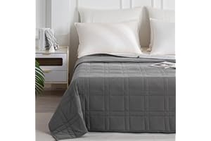 GOHOME King Size Weighted Blanket(25lbs, 88"x104"), Queen or King Size Bed Adult Heavy Blanket with 100% Soft Cotton and Glass Beads, Dark Grey