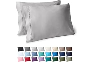 Bare Home Microfiber Pillow Cases - Standard/Queen Size Set of 2 - Cooling Pillowcases - Double Brushed - Light Grey Pillowcases 2 Pack - Easy Care (Standard Pillowcase Set of 2, Light Grey)