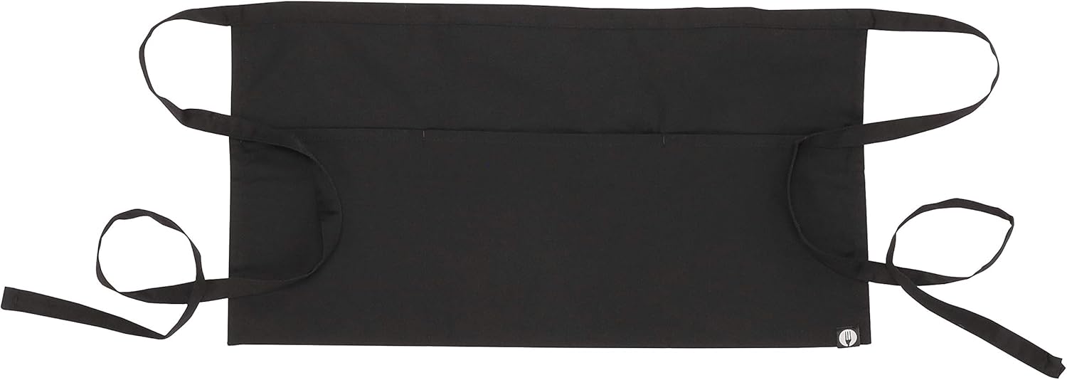 Chef Works unisex adult Waist Apron apparel accessories, Black, One Size US: Kitchen Aprons: Clothing