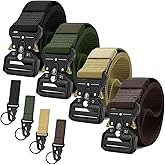 YOORAN Tactical Belt Men 4 Pack, Compass Military Nylon Web Belt, Heavy Duty Belt Quick Release Metal Buckle Riggers Belt