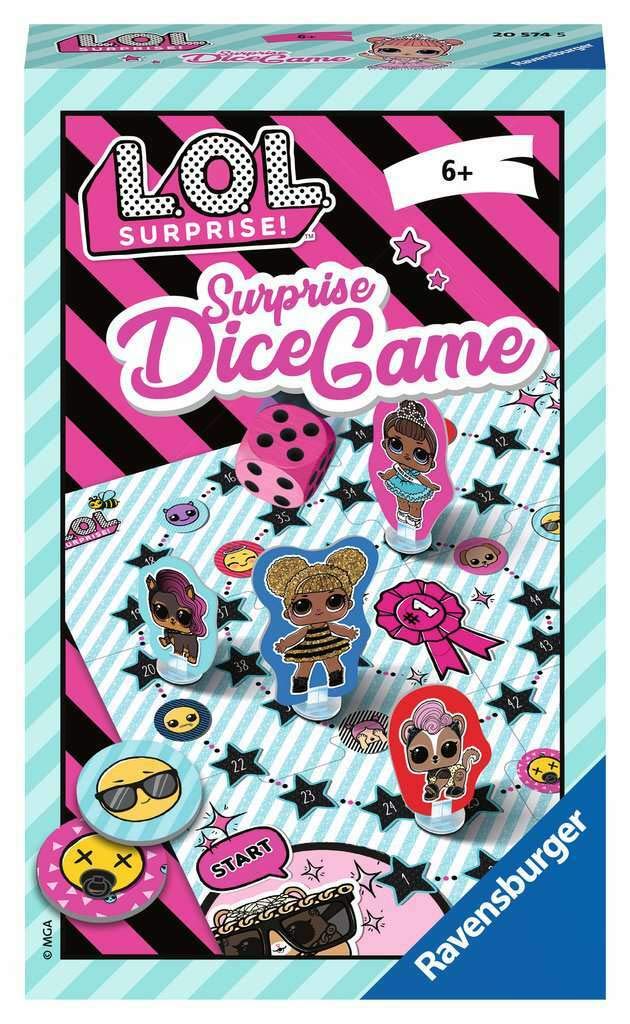LOL Surprise Ravensburger 20574 Surprise Dice Game, Gift Game for 2-4 Players, from 6 Years, Compact Format, Travel Game, Board Game