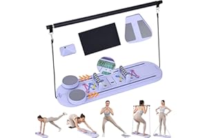 ZHIDE Pilates Board,Foldable Pilates Reformer Set,All-in-one Pilates Kit for Core Workout.Multifunctional Pilates Equipment for Women Home Gym Office Workout