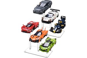 NiHome Acrylic Stand for Lego Speed Champions Display 3 Layer, Lego Car Display Case with 6 Cars Capacity, Figurine Display S