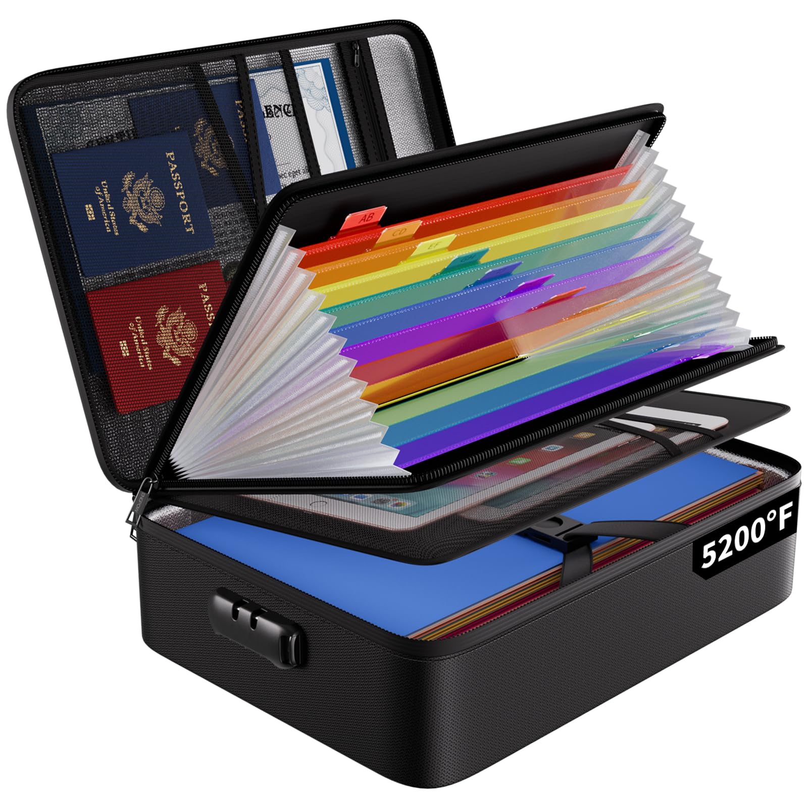 ENGPOW Fireproof File Organizer Bag with 13