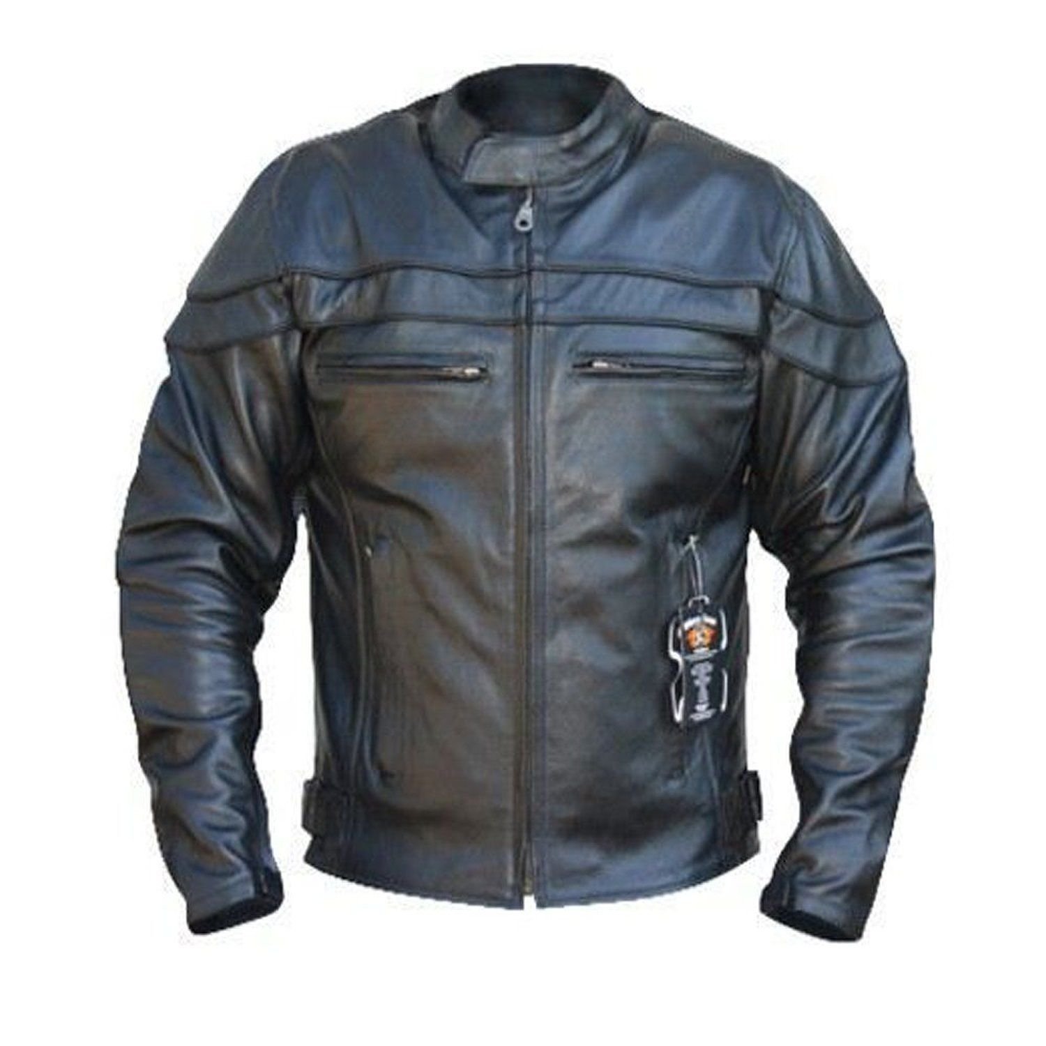 Bikers Gear Sturgis Monza Naked Cowhide Leather CE Armoured Vented Motorcycle Jacket 4XL