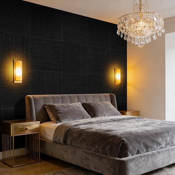 ZOETEOZ 6 PCS 3D BLACK FAUX STONE WALL PANELS, 11.8’‘ X 11.8’’ X 0.2”, INORGANIC MODIFIED CLAY, SUITABLE FOR INDOOR/OUTDOOR WALL DECOR, LIVING ROOM TV BACKDROP, BEDROOM, KITCHEN (5.8 SQ. FT.)