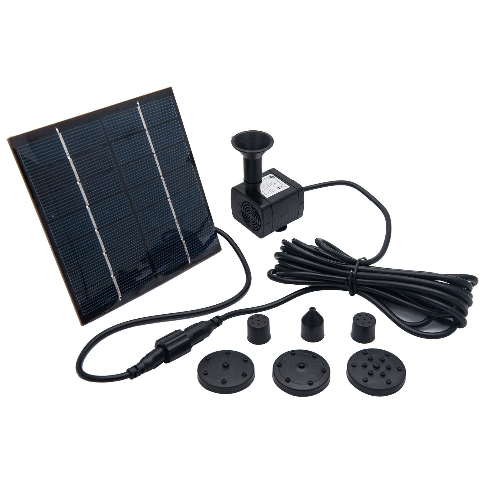 MASO Solar Pond Pump 7V 1.4W 180L/H Solar Panel Powered Water Feature Pump Garden Pool Pond Aquarium Fountain Brushless, Power of Pump - JT-180（CE/ROHS/IP68） DC7V，140MA