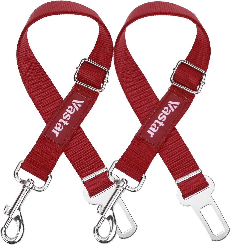 Vastar 2 Packs Adjustable Pet Dog Cat Car Seat Belt Safety Leads Vehicle Seatbelt Harness, Made from Nylon Fabric : Pet Supplies