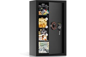 [27.6" Tall] Extra Large Safe Box for Home Use, Digital Home Safes with Programmable Keypad, Spare Keys and Alarm System, Ant
