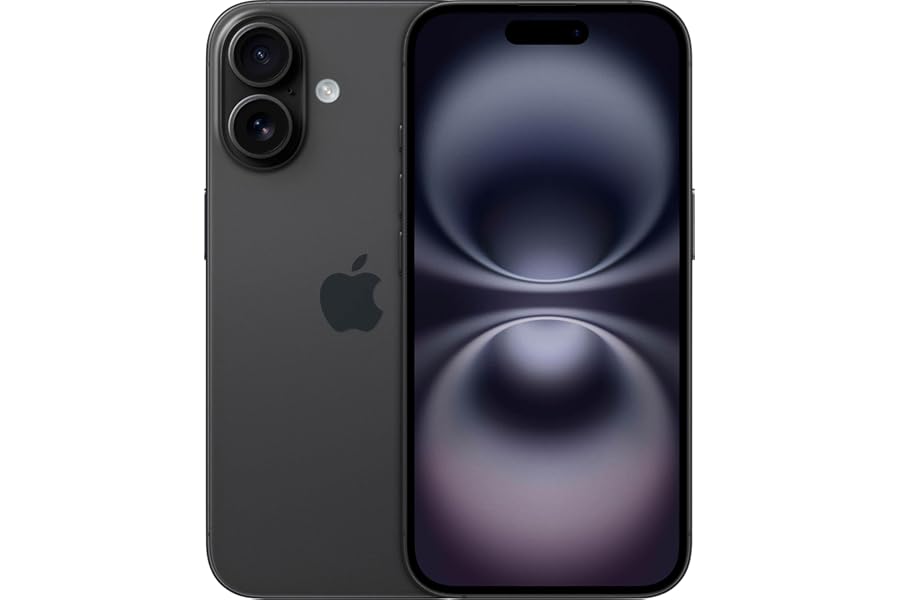 Gift Idea: Apple iPhone 16, 128GB, Black - Unlocked (Renewed)