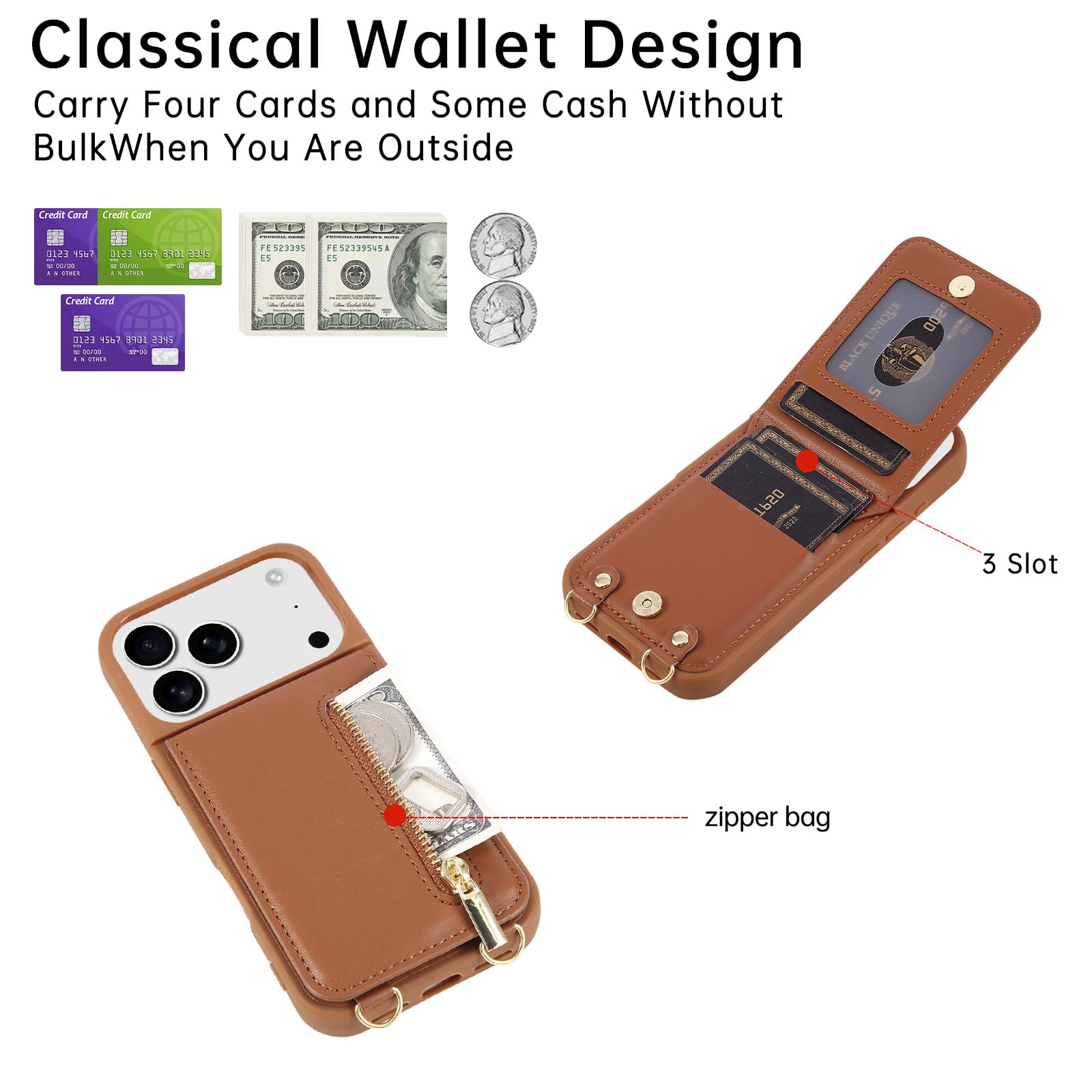 Jcxtrombulous Crossbody Wallet Case for iPhone 17