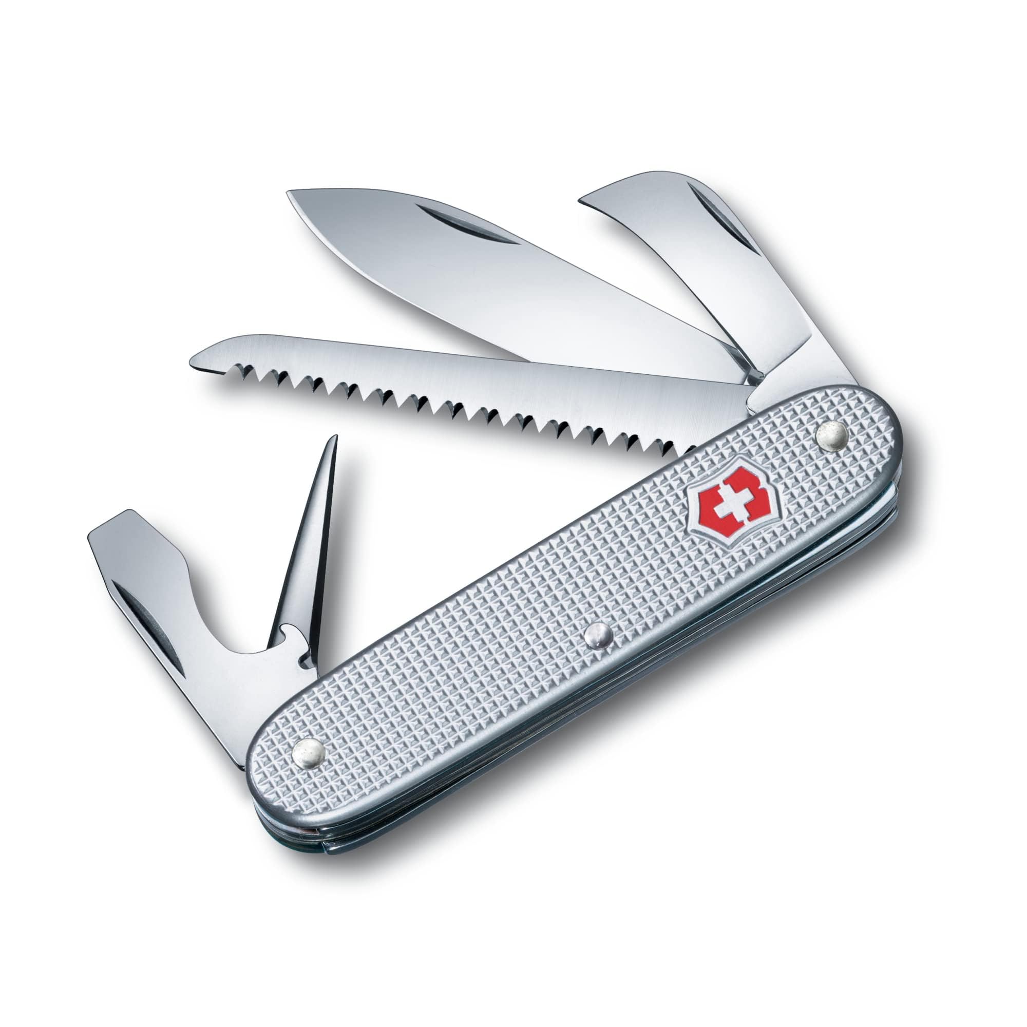 Victorinox Swiss Army 7 Alox, Schweizer Taschenmesser, Multitool, Swiss Army Knife mit 7 Funktionen, Holzsäge, Stech-Bohrahle