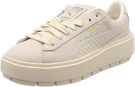 puma suede platform trace whisper white gold animal