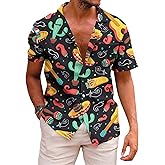 KYKU Mexico Shirt for Men Funny Beach Shirts Hawaiian Button Down Short Sleeve