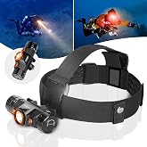 ORCATORCH TD01 Diving Headlamp, White/Red Dual-Color Head Mount Scuba Light | 1200 Lumens, Hands-Free Illumination, Magnetic Rotary Switch, 180&deg; Rotatable Bracket, IP68 Waterproof Headlight, for Caving