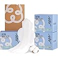 100% Large Organic Pads for Women, Ultra Thin Heavy Flow Sanitary Pads with Wings, Unscented Cotton Pads Menstrual, Super Absorbency Feminine Pads Extra Coverage Period Pads (Large, Size 4, 48ct)