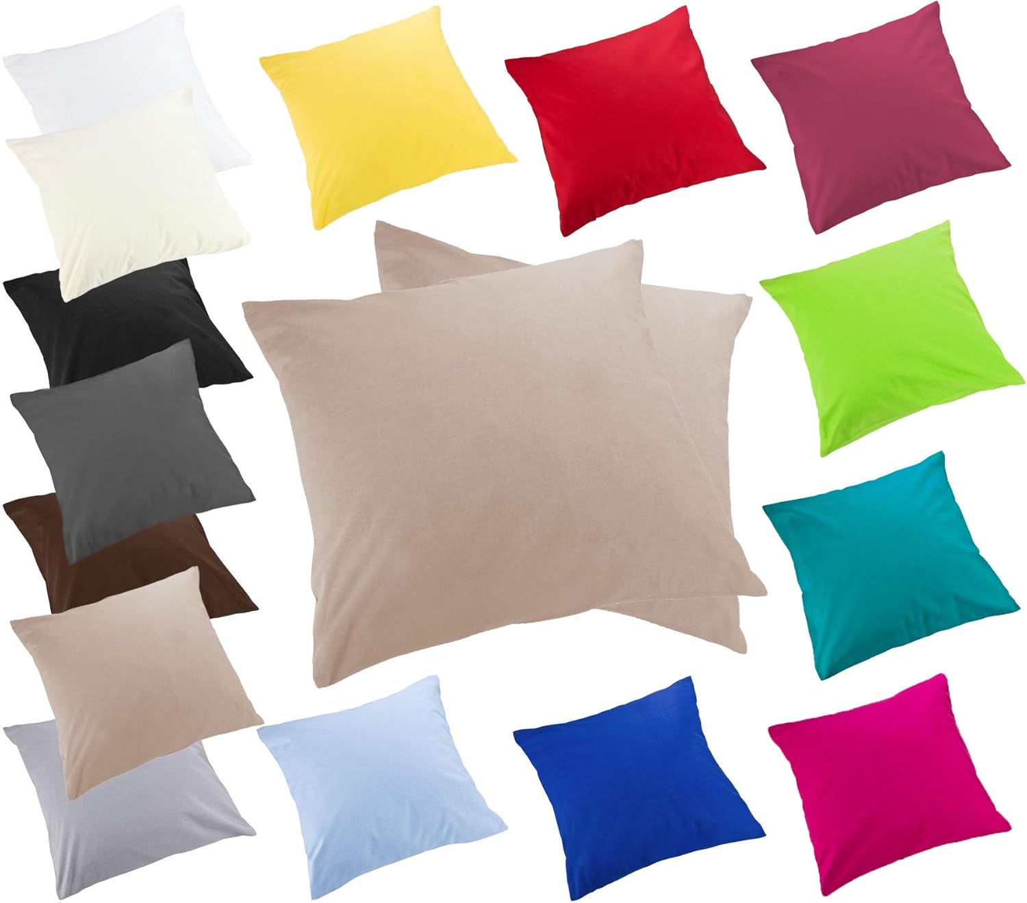 MOON-Luxury Kissenbezug 2er Pack - 100% Baumwolle Linon 80x80 Cm