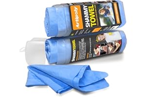 ARTIPOLY Premium Shammy Cloth for Car Drying 2pk (26”x17”)-Super Absorbent Chamois Towel for Car-Reusable Shammy Towel for Car, Bathroom,Pets, Dust Remove, No Spots/Streak/Scratch