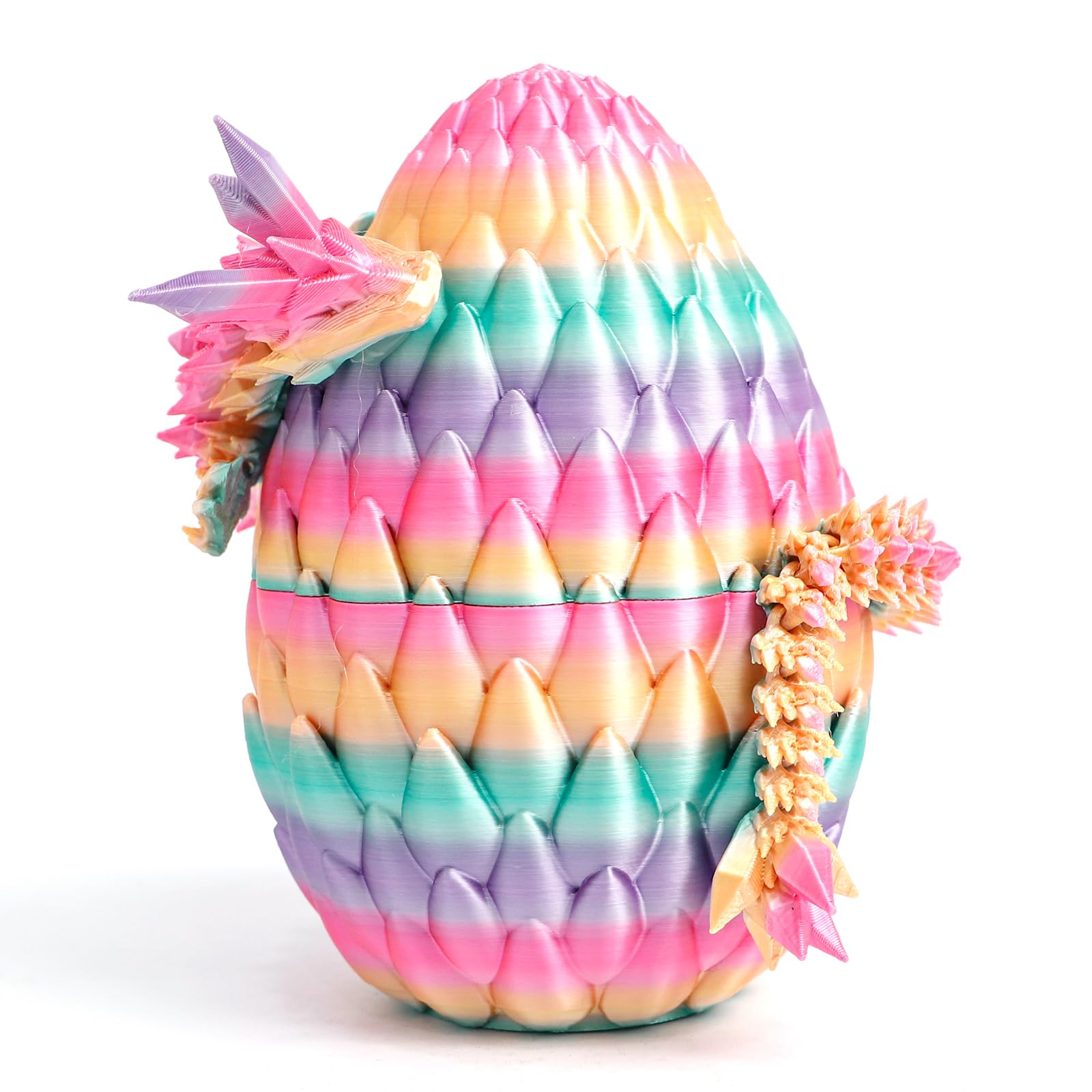 Flavery 3D Printed Dragon Egg - Candy - Surprise Easter Egg with 12" Flexible Crystal Dragon Inside, 3D Printed Gift Toy, Desk Executive Pet, Figurine Decor — image 1