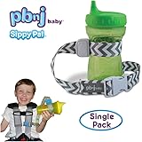 PBnJ Baby SippyPal Sippy Cup Holder Strap Leash Tether (1 Gray Chevron)