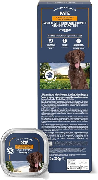 by Amazon Wet Dog Food Paté with Chicken 300g Pack of 10