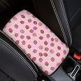 UNICEU Car Seat Belt Covers - 2 Pack Pink Strawberry Print Neoprene Shoulder Pads For Adults & Kids