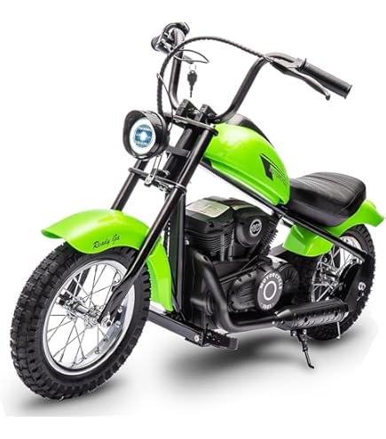 thumbnail image 2 of JoyWheels 36V Electric Motorcycle For Kids, 350W Motor Electric Dirt Retro Bike With Headlights, Leather Seat, Max Speed Up 13.67 Mph, Max Weight Support 132 LB, Red 2 of 14