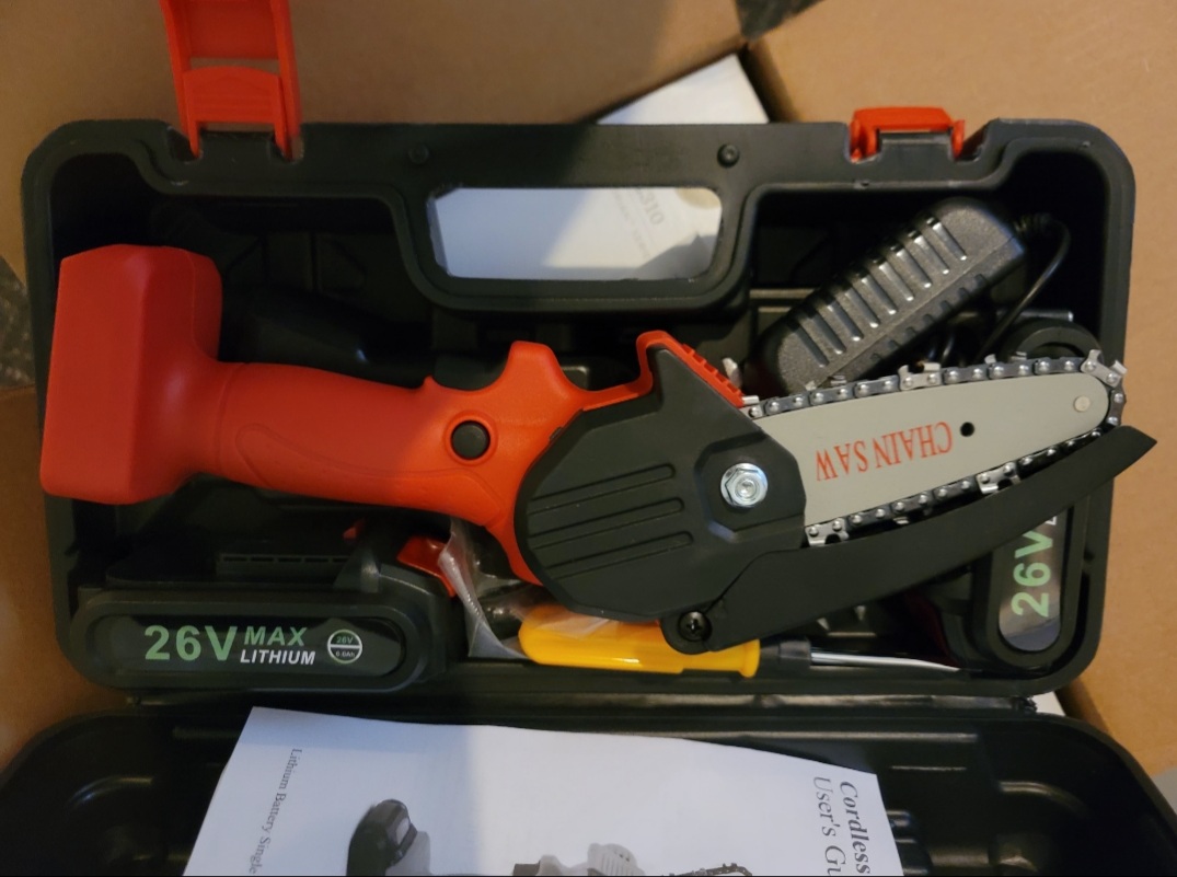 10/mo Finance Mini Chainsaw, 4inch Cordless Electric Chainsaw with