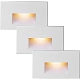 TUMUPSM LED Outdoor Step Lights Indoor Stair 120V Dimmable, 4W 350LM 3000K Warm White, IP66 Waterproof for Steps, White Deck 