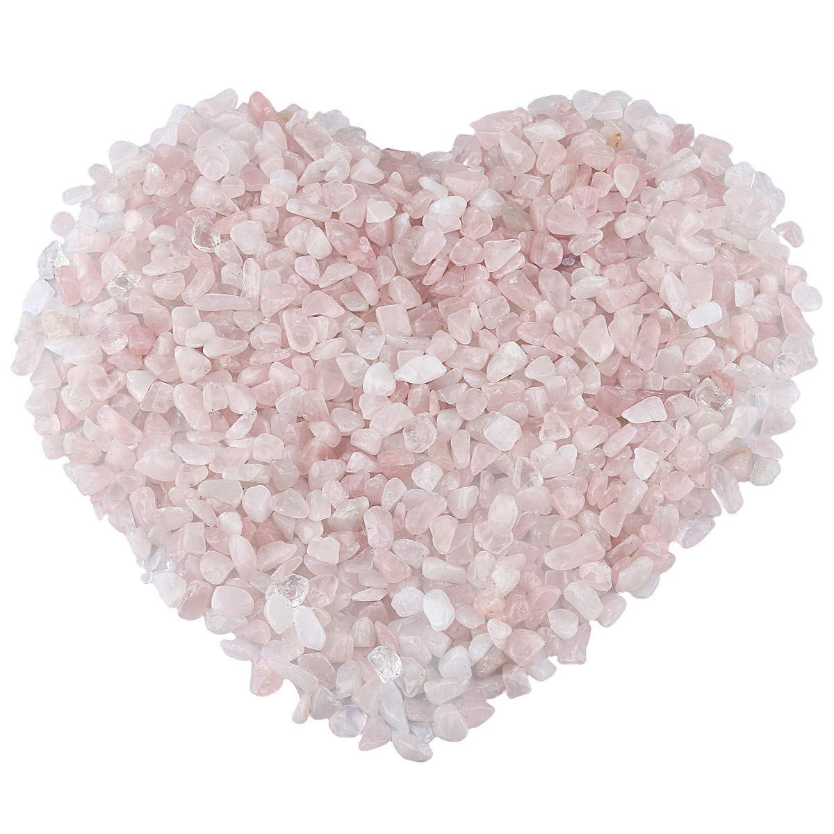 Nupuyai 1 lb Tumbled Rose Quartz Crystal Chips Stone, Crushed Irregular Shape Healing Reiki Crystal Stone for Home Decoration