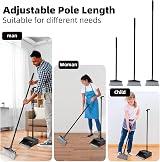 SDARISB Broom and Dustpan Set with Extendable Handle 50.2in Rotatable Head view 5