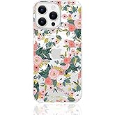 FEWGEY Clear Phone Case for iPhone 16 Pro Compatible with Magsafe, Spring Pink Flowers Design Magnetic Shock Proof Heavy-Duty Protection for Men Boys Women Girls