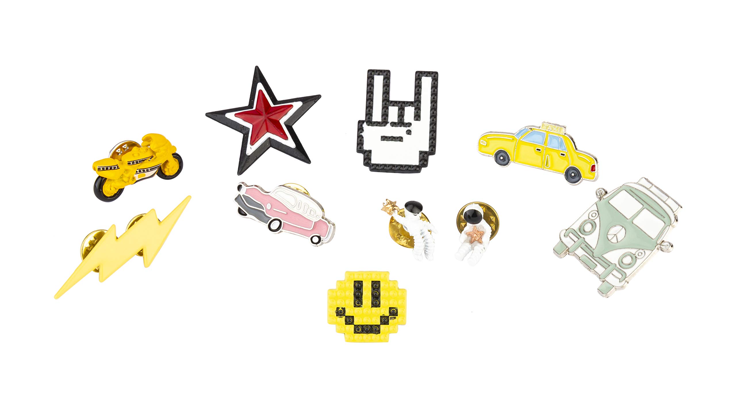 Brooch Lapel Pin for Men 10 Pieces Cute Enamel Lapel Pin Set Cartoon Brooch Pin Badges Brooch Pins for Decoration Clothing Bags Jackets Accessory