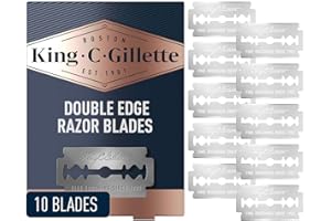 King C. Gillette Double Edge Safety Razor Blades 10 count, Stainless Steel Platinum Coated Blades