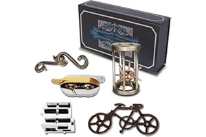 NORDISTRICT 5 Pcs Metal Puzzles 3D Brain Teaser Puzzles for Adults Teens, Highly Difficult Metal Brain Puzzles, IQ Logic Test Disentanglement Game for Classroom Party Mind Challenge School Supplies (Cage Puzzle)